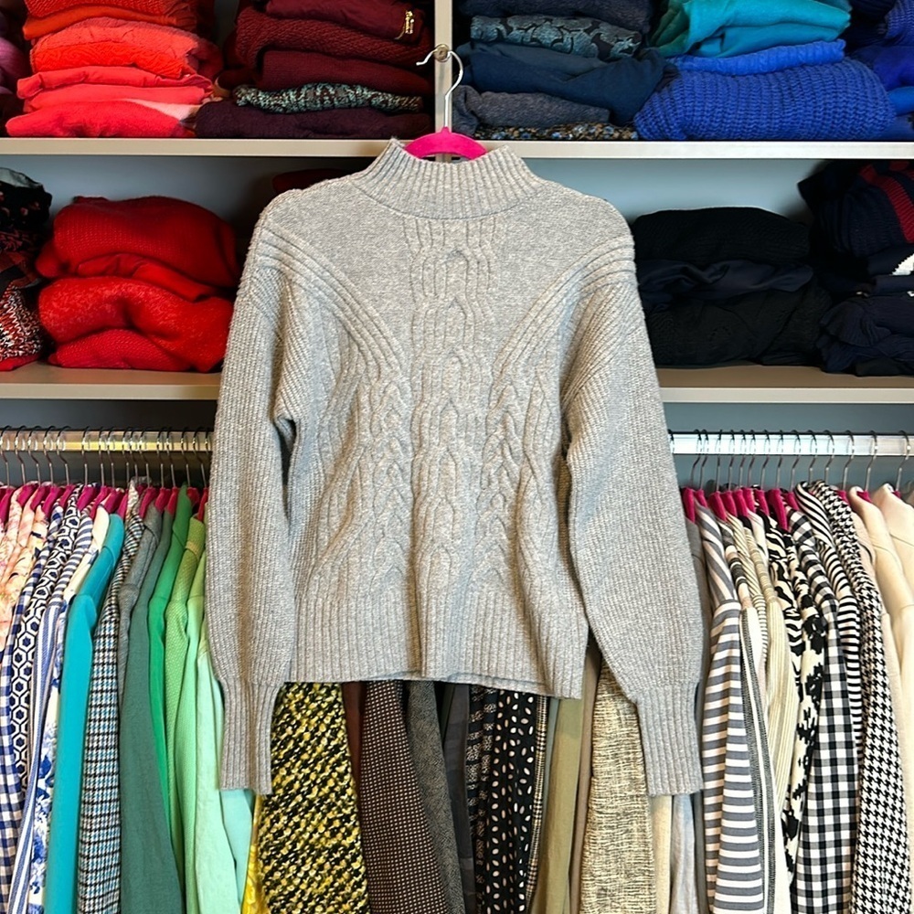 Simply Vera by Vera Wang gray knitted long sleeve mock turtleneck sweater XS
